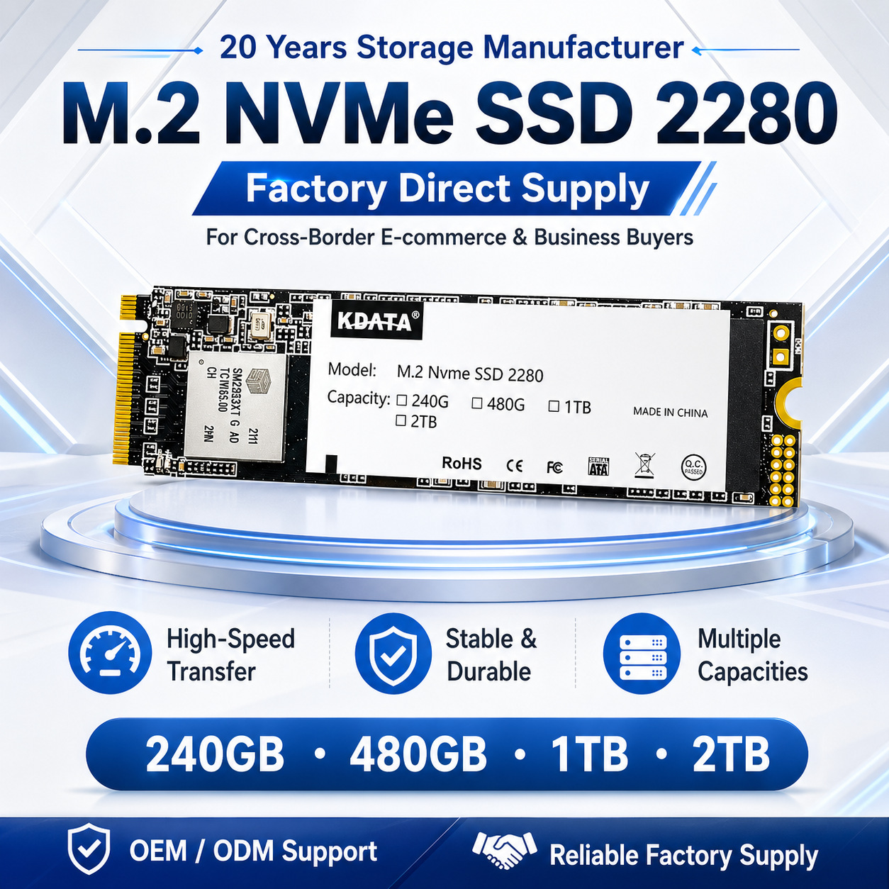 Factory Wholesale M.2 2280 NVMe SSD m2 pcie 3.0 1tb 2tb 4tb