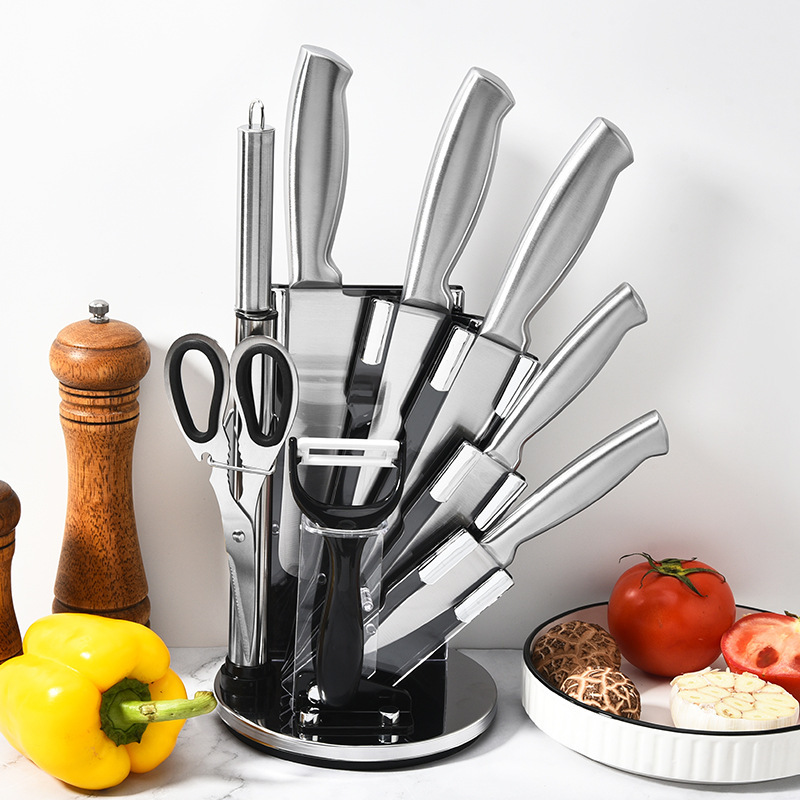 Home Kitchen Knife Set 9pcs Stainless Steel Hollow Handle Kitchen Knife Chef Knife Fruit Knife Gift Knife Set