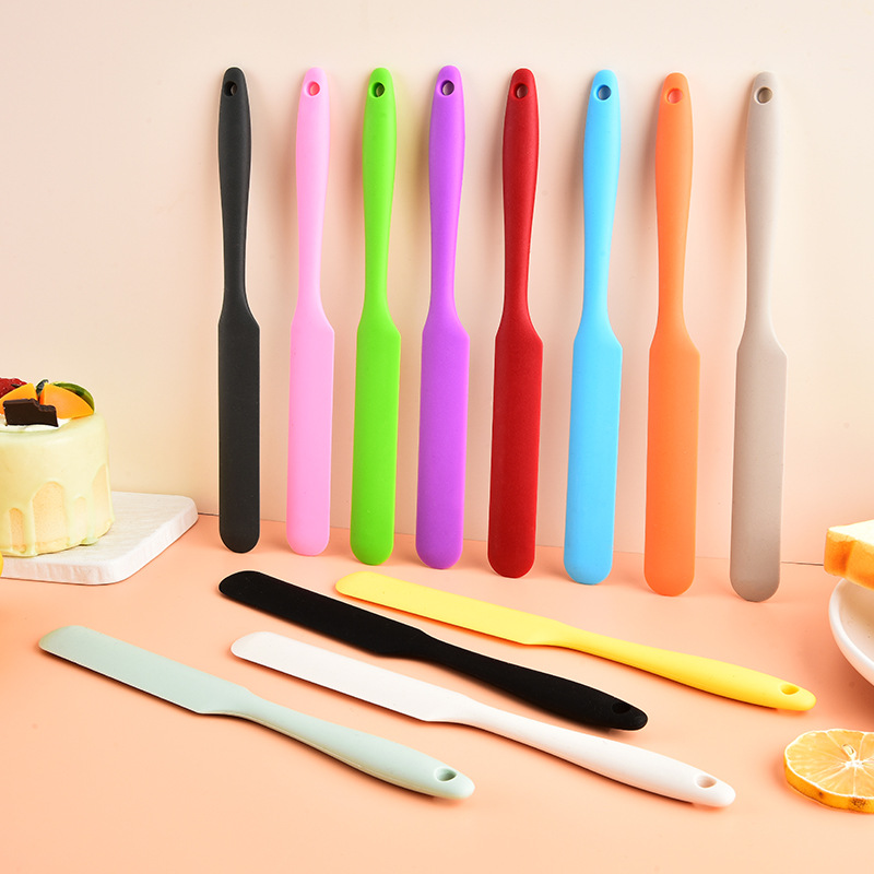 Silicone Baking Scraper Macaron Spatula Cream Toast Flat Knife Long Scraper Cake Baking Tool